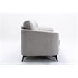 Callie Light Gray Woven Fabric Sofa with Tufted Cushion and Metal Legs
