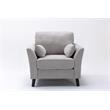 Damian Light Gray Woven Fabric Sofa Loveseat Chair Living Room Set
