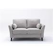 Damian Light Gray Woven Fabric Sofa Loveseat Chair Living Room Set