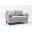 Damian Light Gray Woven Fabric Sofa Loveseat Living Room Set