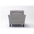 Damian Light Gray Woven Fabric Chair with Solid Wood Legs and Accent Pillows