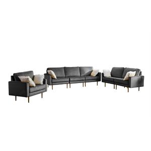 theo gray velvet sofa loveseat chair living room set with pillows