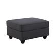 Cooper Dark Gray Linen Fabric Reversible Sectional Sofa w/ Ottoman and Cupholder