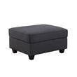Cooper Dark Gray Linen Fabric 7Pc Reversible Sectional w/ Ottoman and Cupholder