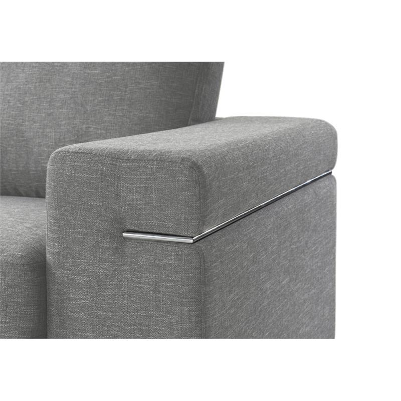 Gianna Light Gray Woven Fabric Arm Chair