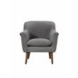 Shelby Gray Woven Fabric Oversized Armchair with Walnut Finish Wooden Legs
