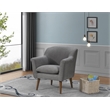 Shelby Gray Woven Fabric Oversized Armchair with Walnut Finish Wooden Legs
