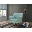 Shelby Aquamarine Teal Turquoise Woven Fabric Oversized Armchair