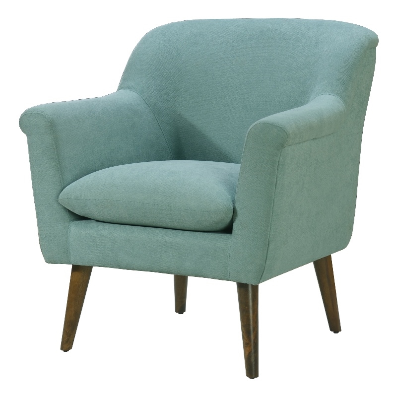Shelby Aquamarine Teal Turquoise Woven Fabric Oversized Armchair