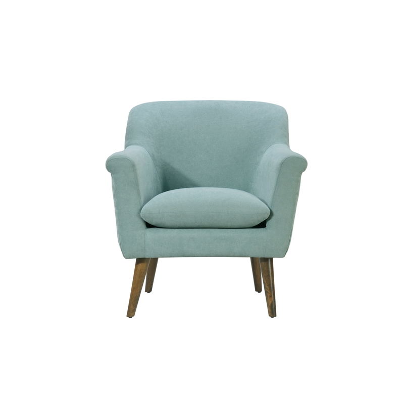 Shelby Aquamarine Teal Turquoise Woven Fabric Oversized Armchair