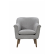 Shelby Steel Gray Woven Fabric Oversized Armchair with Walnut Finish Wooden Legs