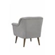 Shelby Steel Gray Woven Fabric Oversized Armchair with Walnut Finish Wooden Legs