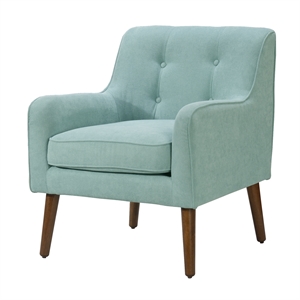 ryder mid century modern aquamarine teal turquoise woven fabric tufted armchair