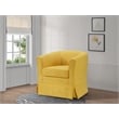 Tucker Yellow Woven Fabric Swivel Barrel Chair with Skirted Bottom