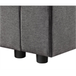 Waylon Gray Fabric Linen 4-Seater Sofa with Pockets and Black Legs