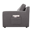 Waylon Gray Fabric Linen 4-Seater Sofa with Pockets and Black Legs