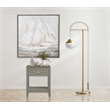 Dylan Taupe Engineered Wood End Side Table Nightstand with Glass Top and Drawer