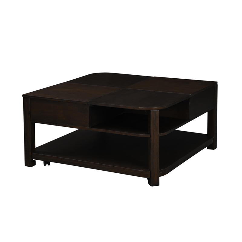 Flora 2 Piece Dark Brown MDF Lift Top Coffee and End Table Set
