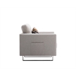 Victoria Beige Linen Fabric Armchair with Metal Legs Side Pockets and Pillow