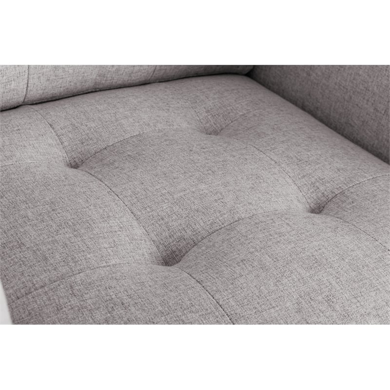 Victoria Beige Linen Fabric Armchair with Metal Legs Side Pockets and Pillow