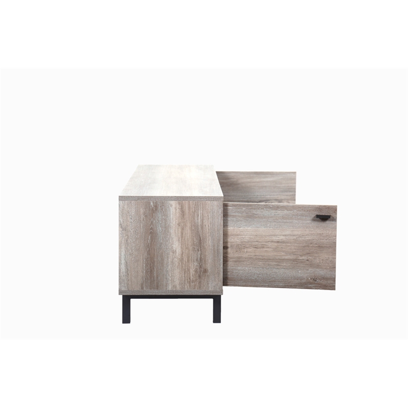 Apollo Gray Oak Engineered Wood Finish TV Stand with Storage + Cable