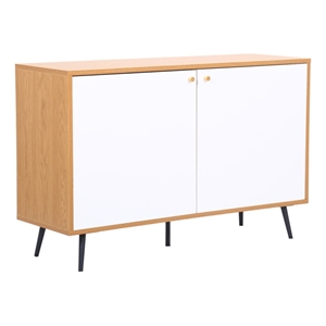 carlotta light brown and white engineered wood storage console cabinet table