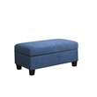 Diego Blue Fabric Sectional with Storage Ottoman and 2 Accent Pillows