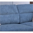 Diego Blue Fabric Sectional with Storage Ottoman and 2 Accent Pillows