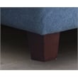 Diego Blue Fabric Sectional with Storage Ottoman and 2 Accent Pillows