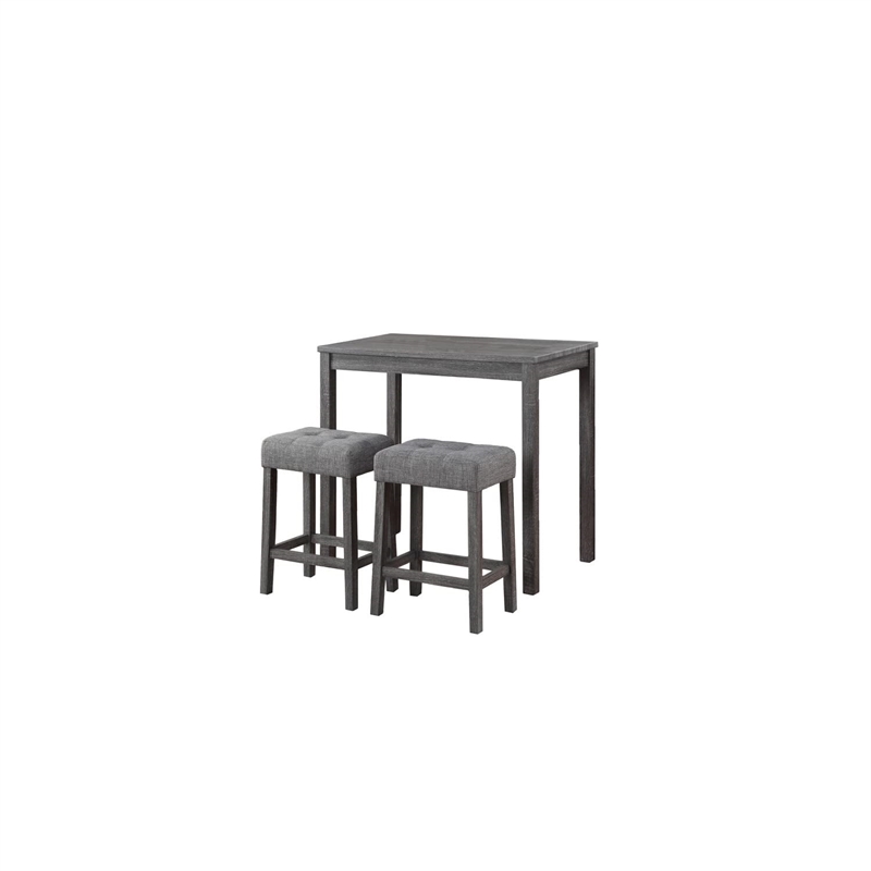 Lux Gray Finish Wood 3 Piece 42