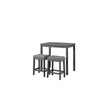 Lux Gray Finish Wood 3 Piece 42