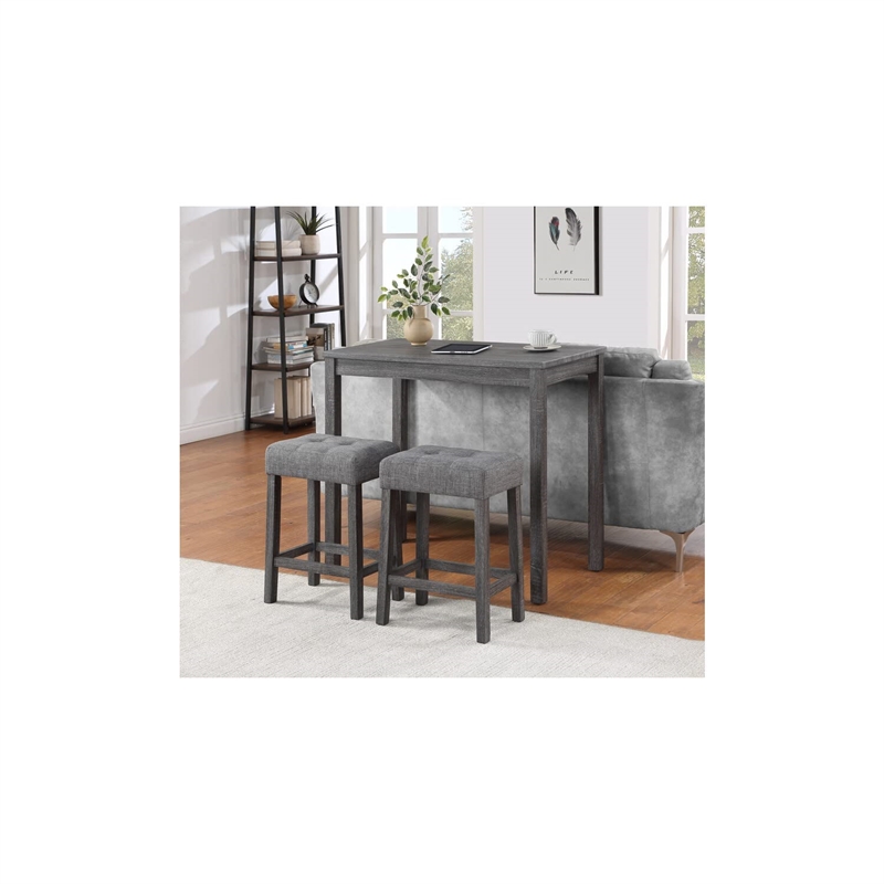 Lux Gray Finish Wood 3 Piece 42