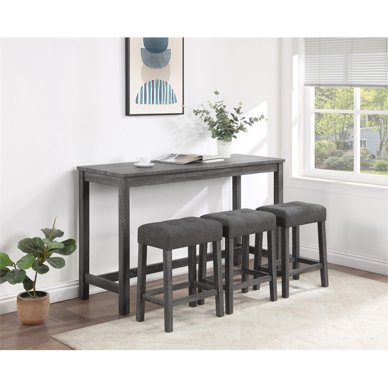 Oriana Gray Finish Wood 4 Piece 60