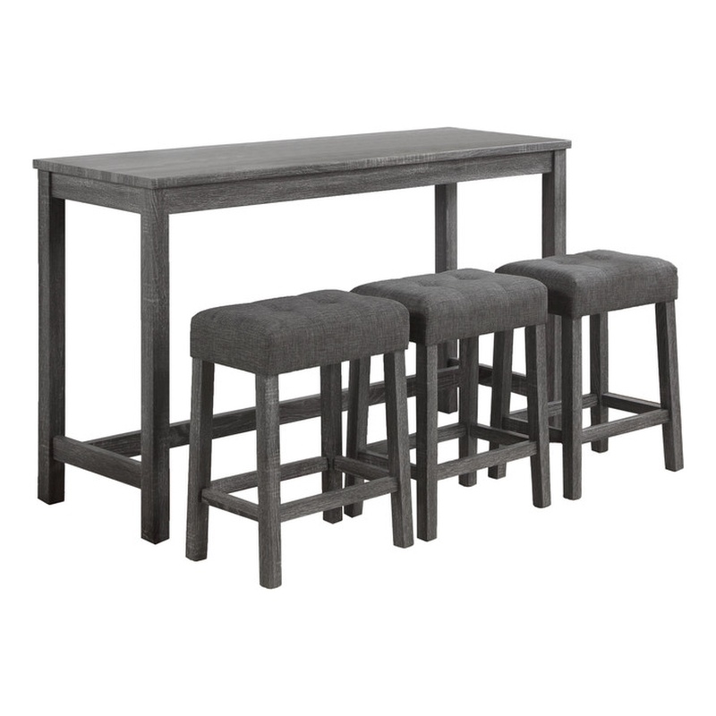Oriana Gray Finish Wood 4 Piece 60