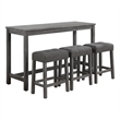 Oriana Gray Finish Wood 4 Piece 60