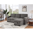 Estelle Dark Gray Fabric Rev. Sleeper Sectional Storage Cup Holders USB Port