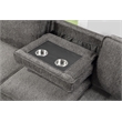 Estelle Dark Gray Fabric Rev. Sleeper Sectional Storage Cup Holders USB Port