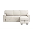 Estelle Beige Fabric Rev. Sleeper Sectional Storage Chaise Cup Holders USB Ports