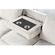 Estelle Beige Fabric Rev. Sleeper Sectional Storage Chaise Cup Holders USB Ports