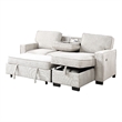 Estelle Beige Fabric Rev. Sleeper Sectional Storage Chaise Cup Holders USB Ports