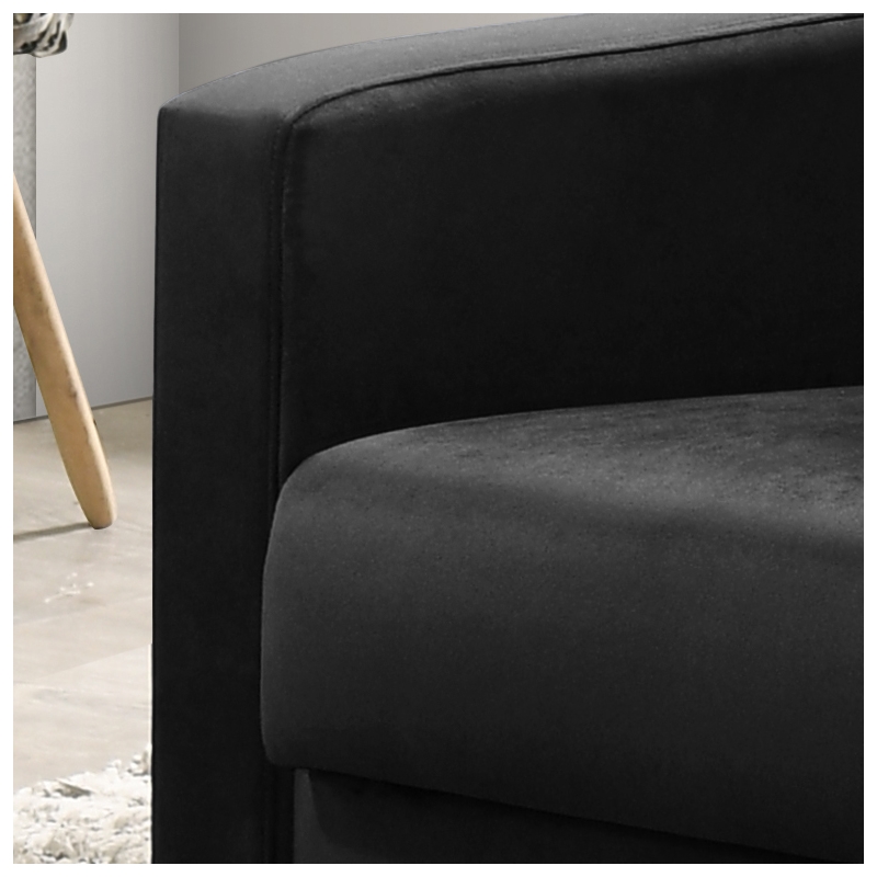 Hale Black Velvet Accent Armchair with Tufting