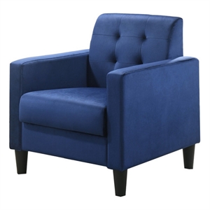 hale blue velvet accent armchair with tufting