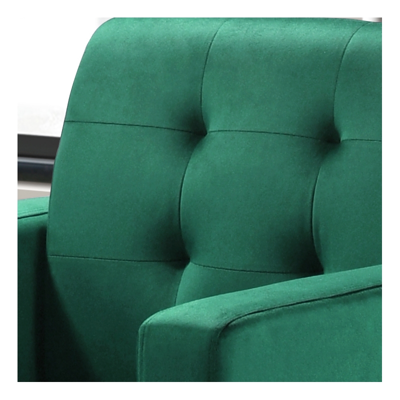 Hale Green Velvet Accent Armchair with Tufting