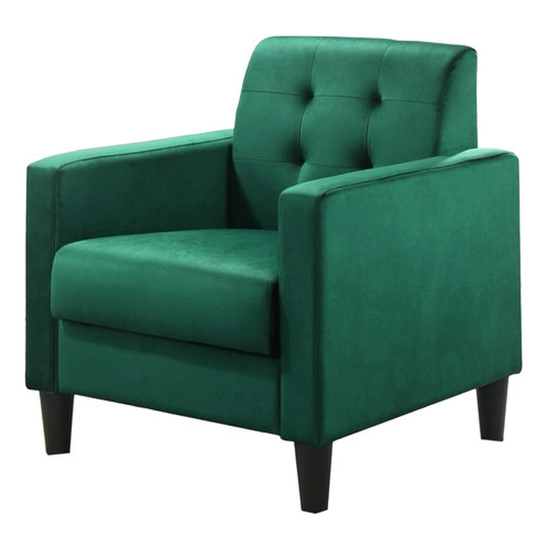 Hale Green Velvet Accent Armchair with Tufting
