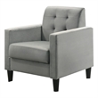 Hale Light Gray Velvet Accent Armchair with Tufting