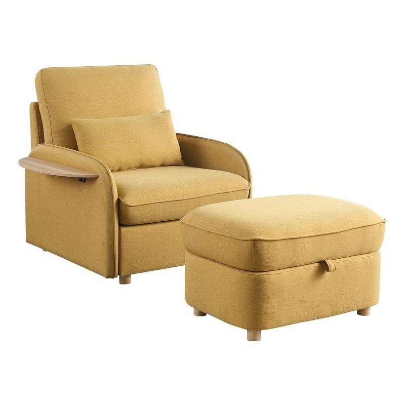 Linen chair best sale and ottoman