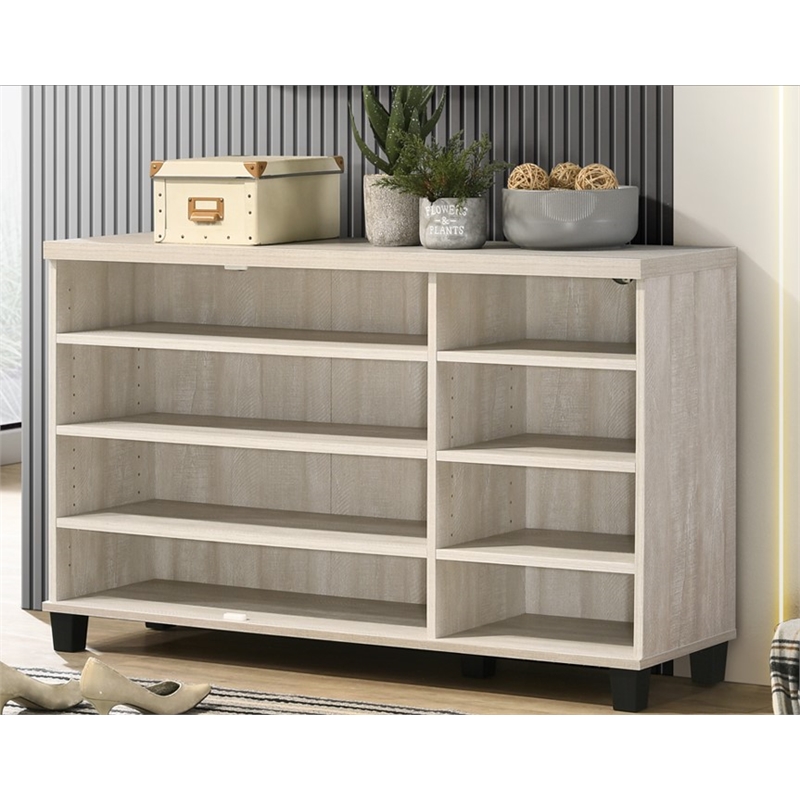 Corby Dusty Gray Oak Engineered Wood Finish 3-Door Shoe Cabinet