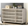 Corby Dusty Gray Oak Engineered Wood Finish 3-Door Shoe Cabinet