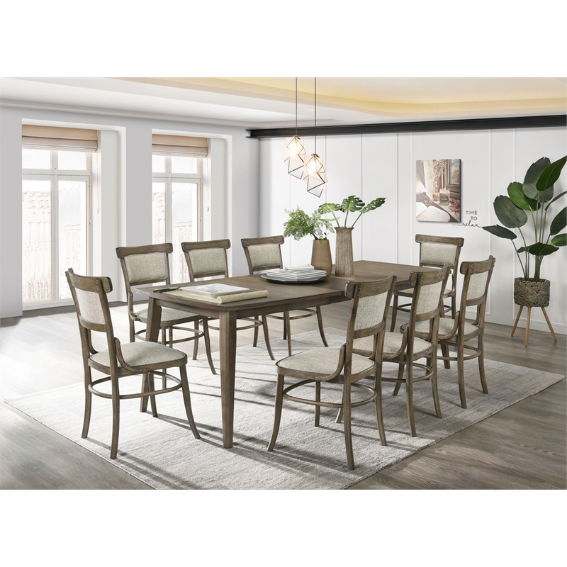 Bistro Walnut Engineered Wood Dining Table with Extension Leaf and Dining Chairs