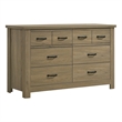 Cassini Coffee Gray Oak Engineered Wood Finish Dresser 6 Drawers Black Handles